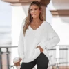 Women's Classic Cozy Rib V-Neck Sweater - Cupshe -Cupshe GUEST 00f9720b 1ba6 48a8 b52c 774725d3c78f