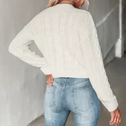 Women's Cable Knit Drop Shoulder Sweater - Cupshe -Cupshe GUEST 0940a2d9 d290 4ce6 a1ef fb5af75fc13f