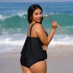 Women's V Neck Wrapped Plus Size Tankini Set - Cupshe -Cupshe GUEST 1539aa94 cd04 4c8d 91bc f67c6f76f9db