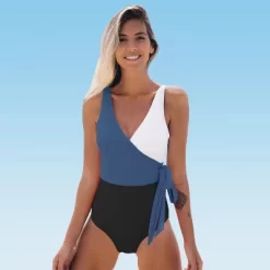 Women's Color Block Tie Side One Piece Swimsuit - Cupshe -Cupshe GUEST 24833b0c 19ee 436e 8703 b4a1ea4d93fb