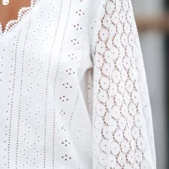 Women's Cutout Scalloped Lace V-Neck Top - Cupshe