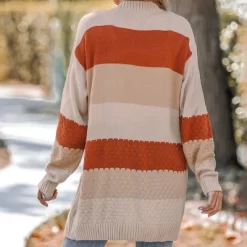 Women's Striped Textured Knit Open Front Cardigan - Cupshe -Cupshe GUEST 30b3edd1 6d2b 4710 b867 9a873fb408ae