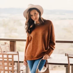 Women's Neutral Split Hem Relaxed Sweater - Cupshe -Cupshe GUEST 464bdb7d 7f8e 41ab 98ed 8795dcad9489