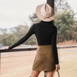 Women's Corduroy Button-Front Mini Wrap Skirt - Cupshe -Cupshe GUEST 496c2b5f a4d8 49d7 87c9 3e37eae19afc