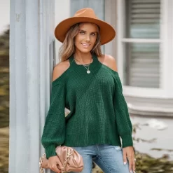 Women's Toasty Open-Shoulder Rib Sweater - Cupshe -Cupshe GUEST 4b152ab8 7ced 4707 90a8 5a820ed067cc