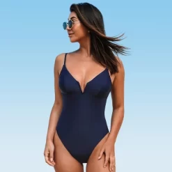 Women's V Wire Tie-Back One Piece Swimsuit - Cupshe -Cupshe GUEST 4dbd475b 3476 4995 a612 6d3b166bbfdb