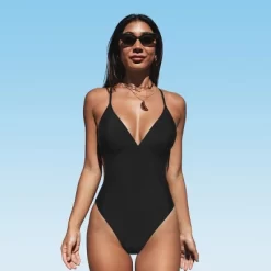 Women's Cutout Back Crisscross One Piece Swimsuit - Cupshe -Cupshe GUEST 663c5935 82de 4cd3 a712 73ddd0fccdcc