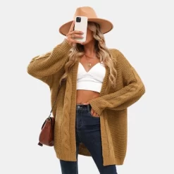 Women's Colorart Chunky Knit Longline Cardigan - Cupshe -Cupshe GUEST 686938e1 e5ec 4eba 9ca9 aad74d20e5fb