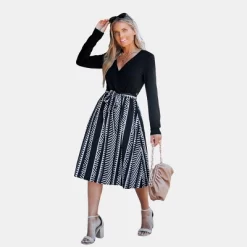 Women's Geo Print Belted Midi Dress - Cupshe -Cupshe GUEST 8a40535b 5a9d 44d7 9e43 87a77577f325