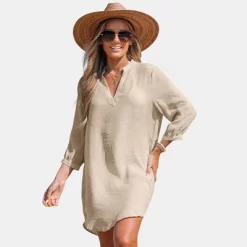 Women's V-Neck Mini Cover-Up Dress - Cupshe -Cupshe GUEST 8d93fbc7 b620 4255 9323 ff0a64fe2631