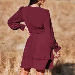 Women's Autumn Air Bow Tiered Ruffled Mini - Cupshe -Cupshe GUEST 9fa44786 aaeb 4150 a8db 0786494b365c