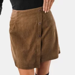 Women's Corduroy Button-Front Mini Wrap Skirt - Cupshe -Cupshe GUEST a2a67778 01da 4f77 b54f 44d2e54fa2ff