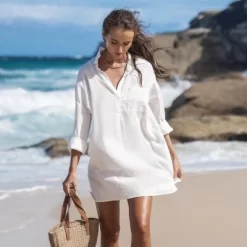 Women's Buttoned Shirt Cover-Up Dress - Cupshe -Cupshe GUEST b432e226 cdb4 4d31 8bcb e1eae362916d