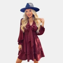 Women's Autumn Air Bow Tiered Ruffled Mini - Cupshe -Cupshe GUEST bb381c46 fb05 4ab8 b19c d6caab5ed1cf