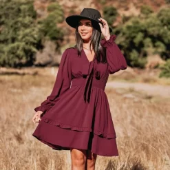 Cupshe 32 Women's Autumn Air Bow Tiered Ruffled Mini - Cupshe