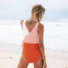 Women's Color Block Tie Side One Piece Swimsuit - Cupshe -Cupshe GUEST db5f2d43 c125 4f5c 8ad4 5e8d14250201