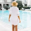 Women's White Semi-Sheer Shirt Cover Up -Cupshe -Cupshe GUEST def7a75e 7155 4a97 bec7 20bc77e4223c