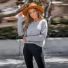 Women's Rib Long Sleeve Sweater - Cupshe -Cupshe GUEST dfd2fd2b 219f 419a a059 698ec00ab791