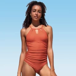 Women's Cutout High Neck Back Tie One Piece Swimsuit -Cupshe -Cupshe GUEST e6d67c88 307c 41a0 b4d1 f310f1730e58