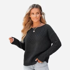 Women's Rib Long Sleeve Sweater - Cupshe -Cupshe GUEST ee9ad955 19a0 4fd6 ae44 d62379408e95