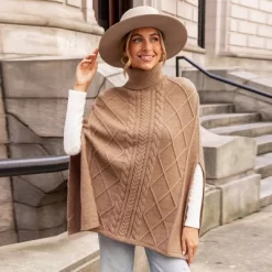 Women's Cable Knit Turtleneck Sweater - Cupshe