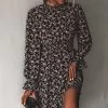 Women's Ditsy Floral Long Sleeve A-Line Mini Dress Smocked Dress - Cupshe - Black -Cupshe GUEST f0c92ca9 81c4 431f 9244 d89afb808bde