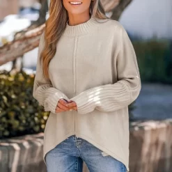 Women's Rib Turtleneck Long Sleeve Sweater - Cupshe -Cupshe GUEST f395dcb0 9f36 47e0 b07a 8df6ddef24bb