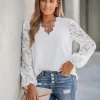 Women's Floral Lace Scalloped V Neck Top - Cupshe -Cupshe GUEST fb107a17 5235 4a80 9094 f4fef2c48d2b